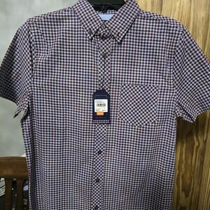 Ben Sherman Burgundy and White Gingham Dress Shirt